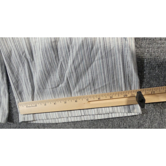 Derek Heart Medium Jumpsuit Cropped Short Sleeve Cotton Blend Blue Stripe - Picture 5 of 10